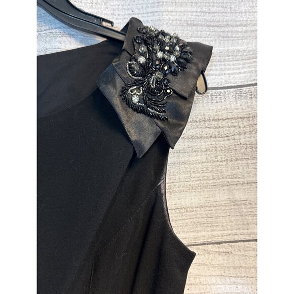 Eliza J New York Sleeveless Sheath Dress With Embellished Shoulders -Size 6 - Picture 3 of 5